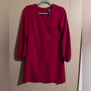 Taylor Vibrant Red Long Sleeve Dress